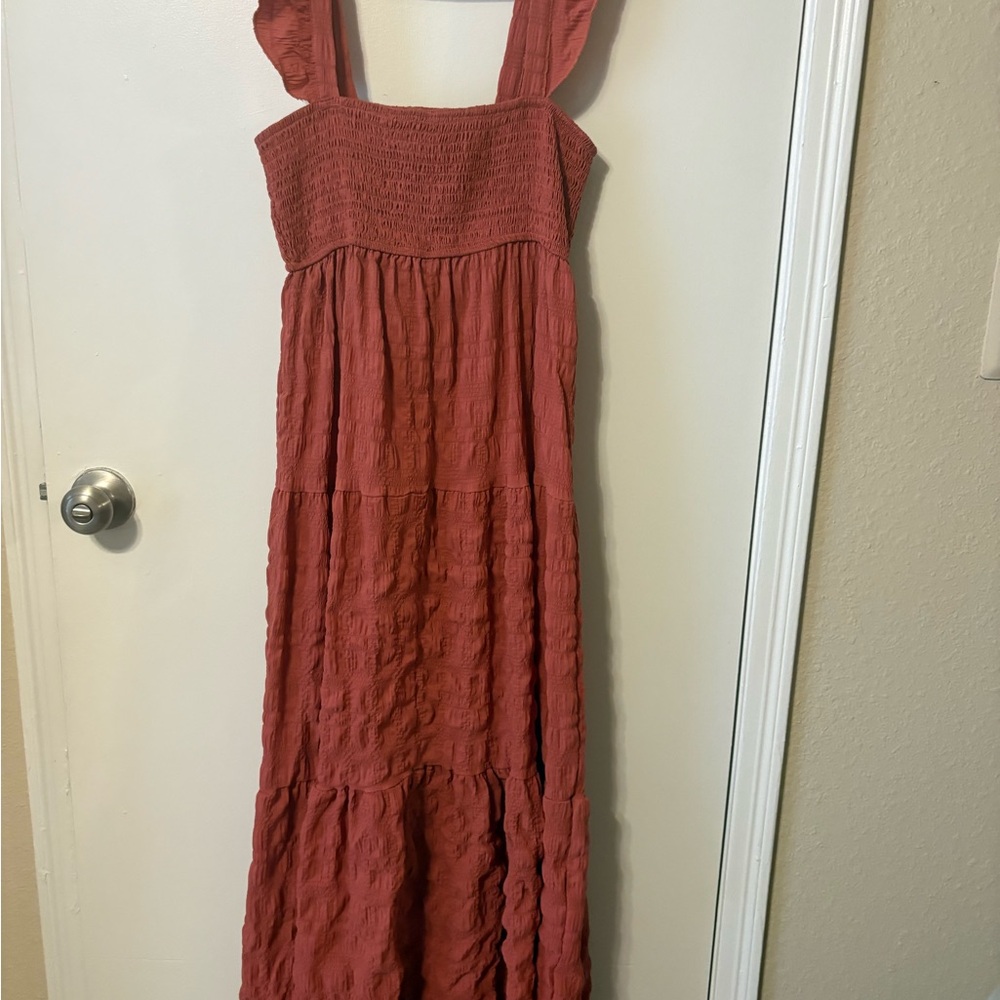Elegant Rust Maxi Dress